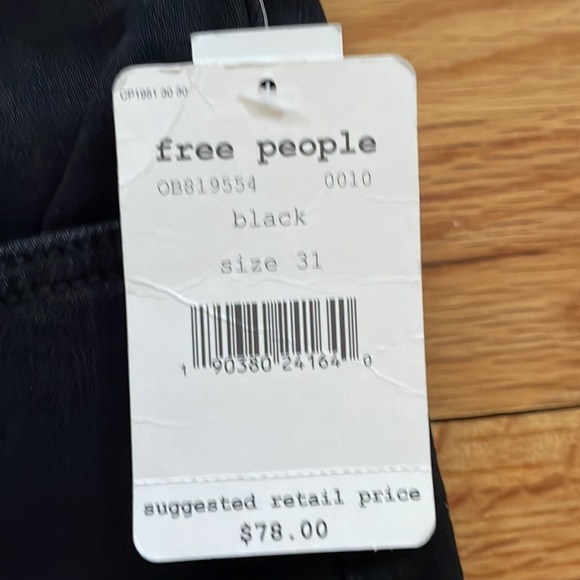 Free People Stella Black Hi Rise Skinny Jeans 31 B11 - Picture 3 of 10
